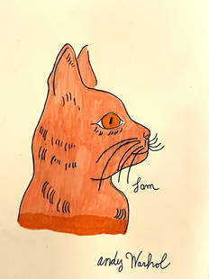 Andy Warhol - Drawing and Watercolor Painting on paper: Andy Warhol - Drawing and Watercolor Painting on paper, signed artwork. This is not a print, the drawing was acquired from a estate sale. It does not come with any paper work to verify its