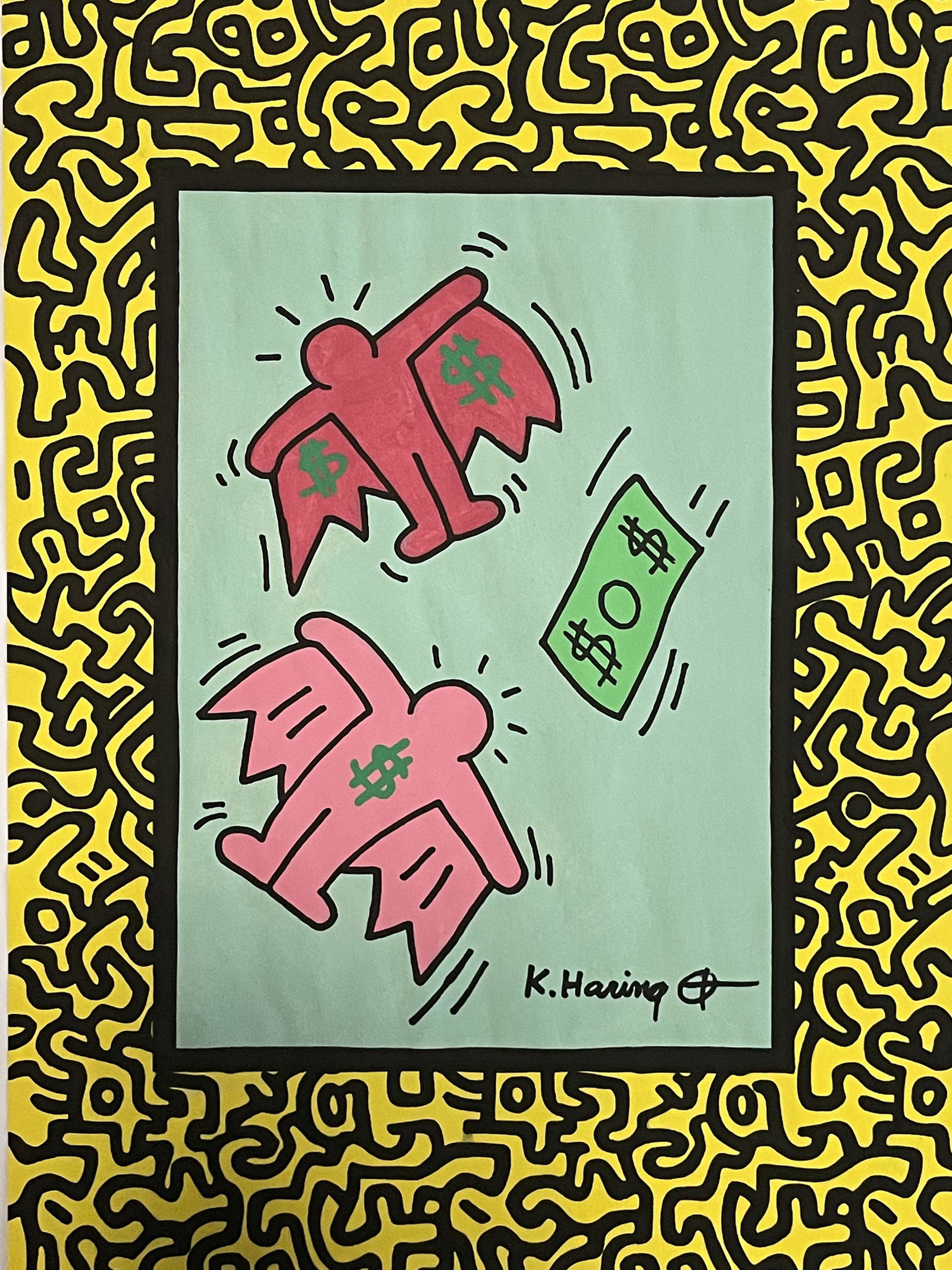 Keith Haring Drawing Pop Art and Watercolor (In Style) (1 of 2)