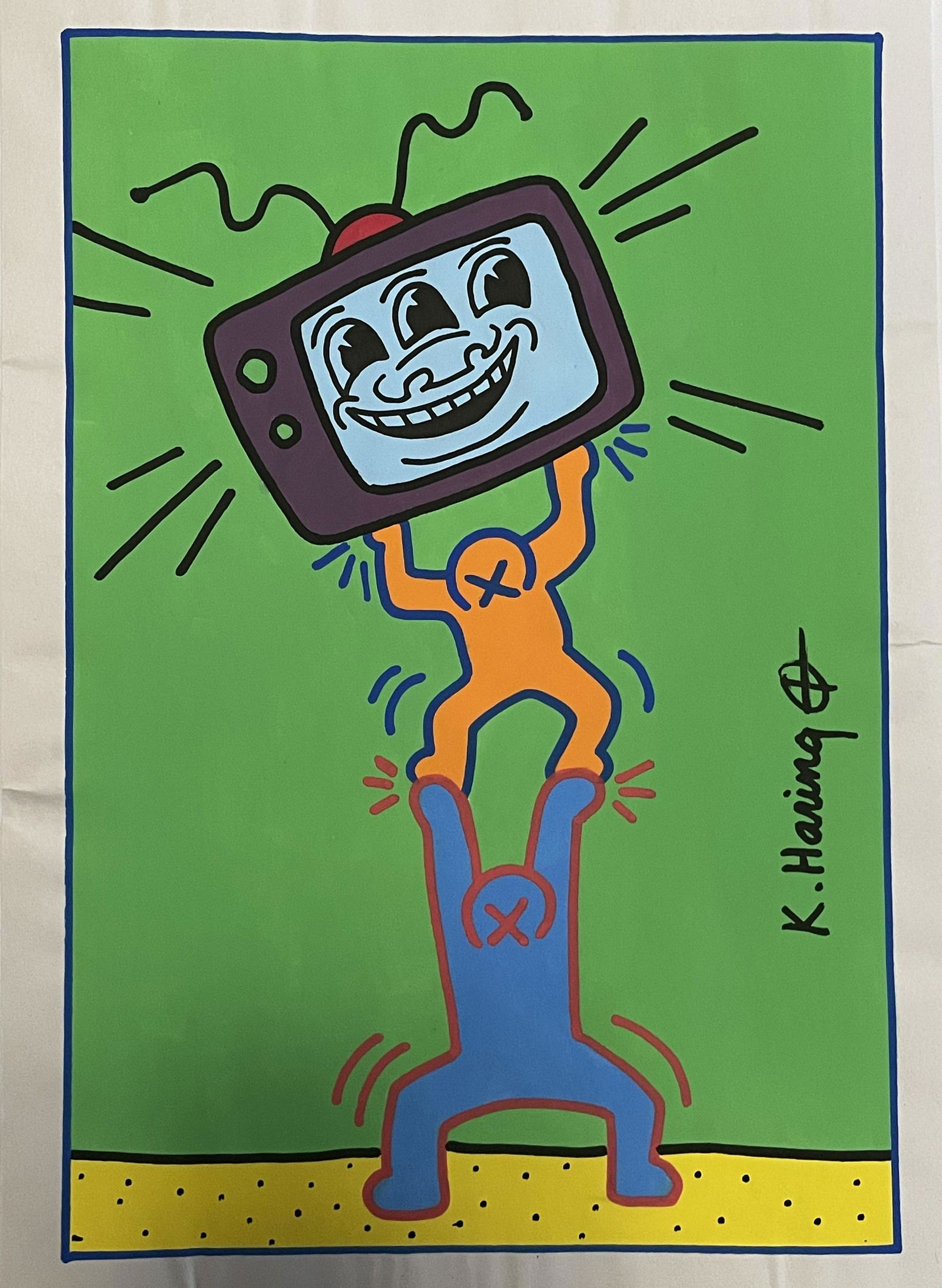 Keith Haring Drawing Pop Art and Watercolor (In Style) (1 of 2)