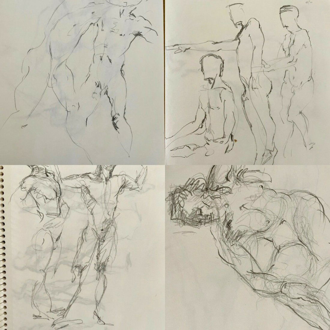 Drawings Lot of 66 Nude Figure Studies Sketchbook: Drawings Lot of 66 Nude Figure Studies Sketchbook. This is a full sketchbook of well done nude figure drawings, drawn in 1999 and 2000. They are studies of both male and female figures. Artist:Unknown
