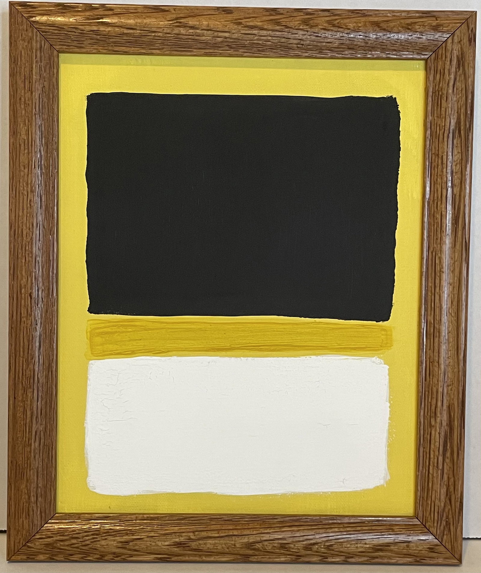 Mark Rothko -American Abstract Mixed Media on Canvas: American Abstract Mixed Media on Canvas, Mark Rothko Style- Blue Black and Red Green Framed Canvas. Stamp "MARK. ROTHKO" on verso. Stretched Canvas Size: 25.4 x 20.32 cm (10 x 8 in), Frame: 30 x 25 cm