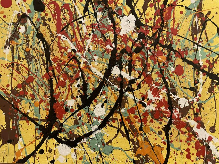Jackson Pollock Abstract Painting on Paper (1 of 2)