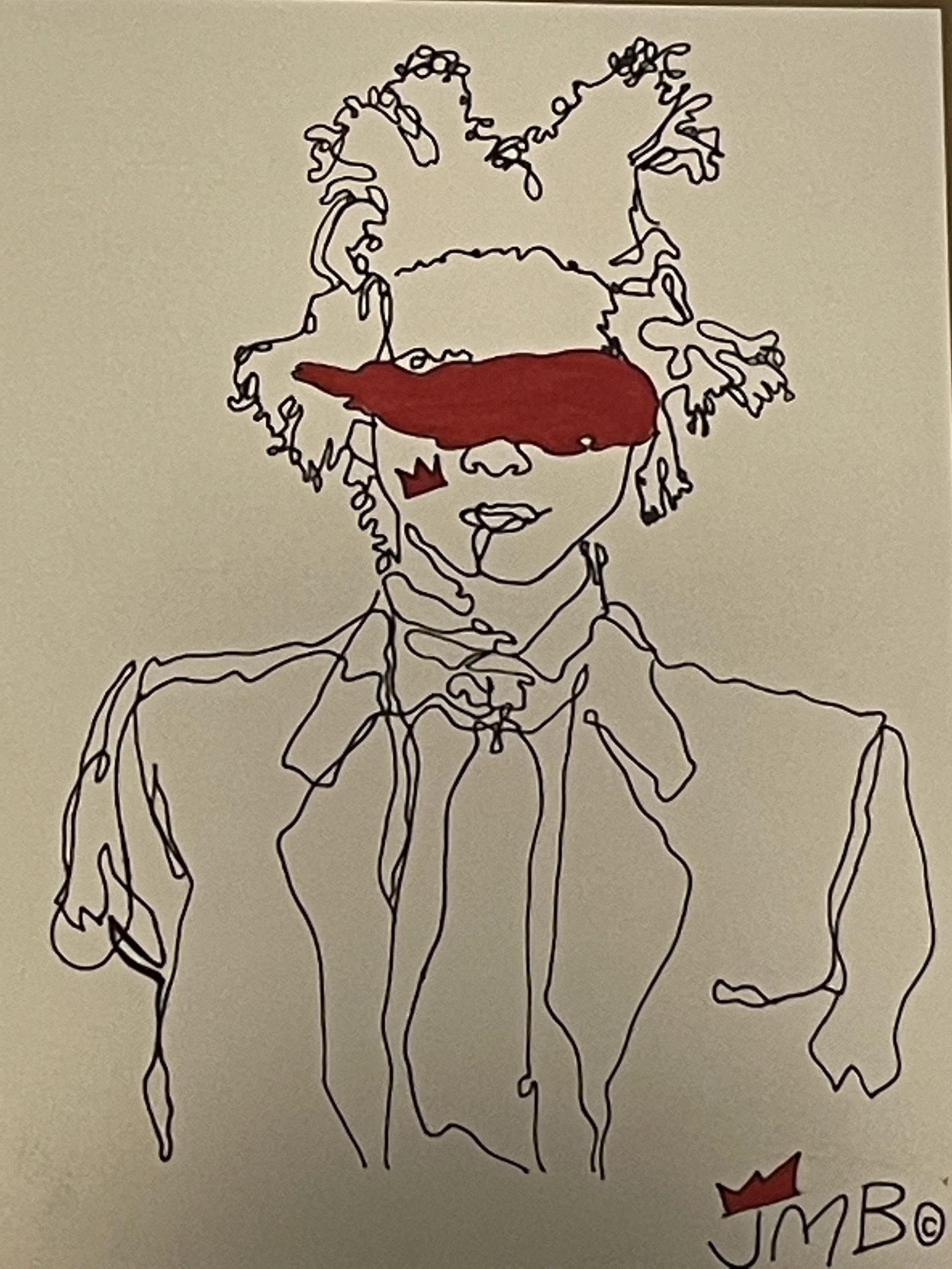 Jean-Michel Basquiat Line Drawing (Style Of) (1 of 2)