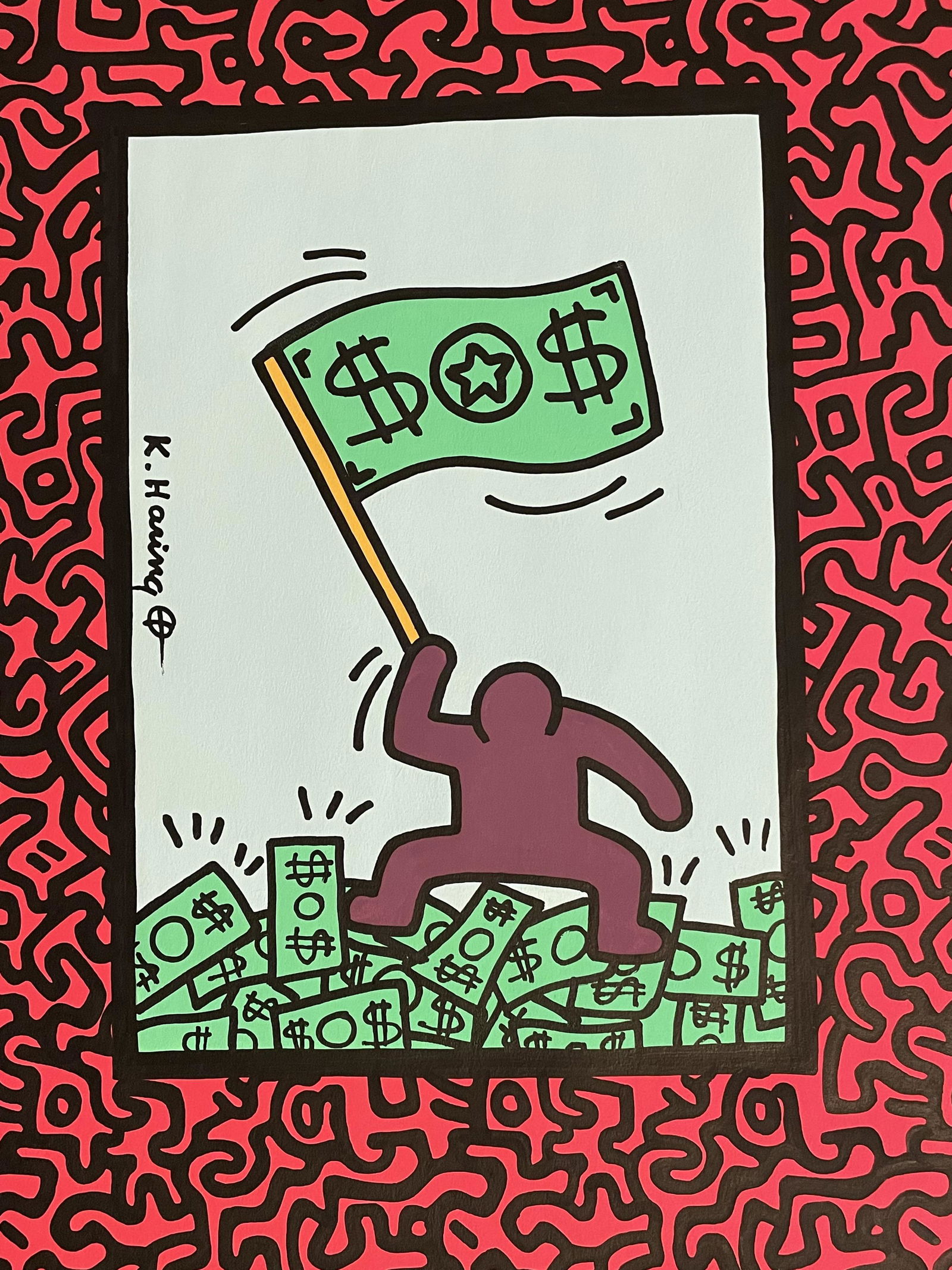 Keith Haring Drawing Pop Art and Watercolor (In Style) (1 of 2)