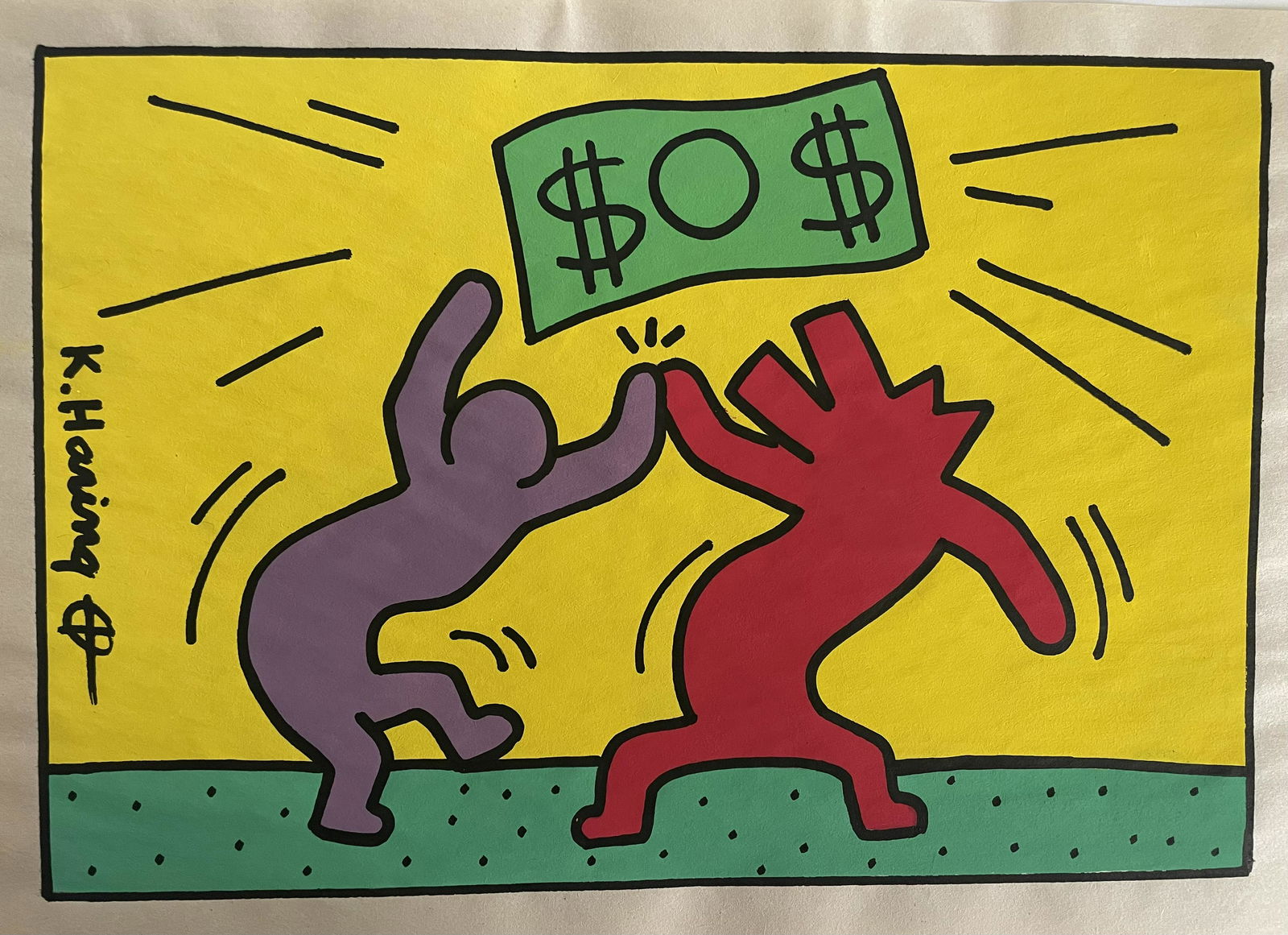 Keith Haring Drawing Pop Art and Watercolor (In Style) (1 of 2)