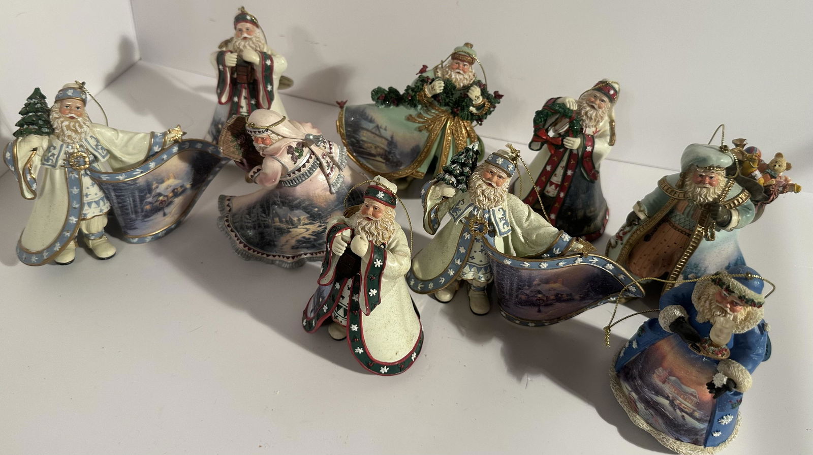 Thomas Kinkade Heirloom Santa Christmas Ornament Collection- (Set of 9) (1 of 3)