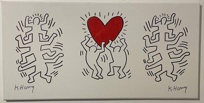 Keith Haring Drawing Pop Art on Canvas (1 of 4)