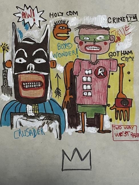 Jean-Michel Basquiat media drawing on Paper. (1 of 2)