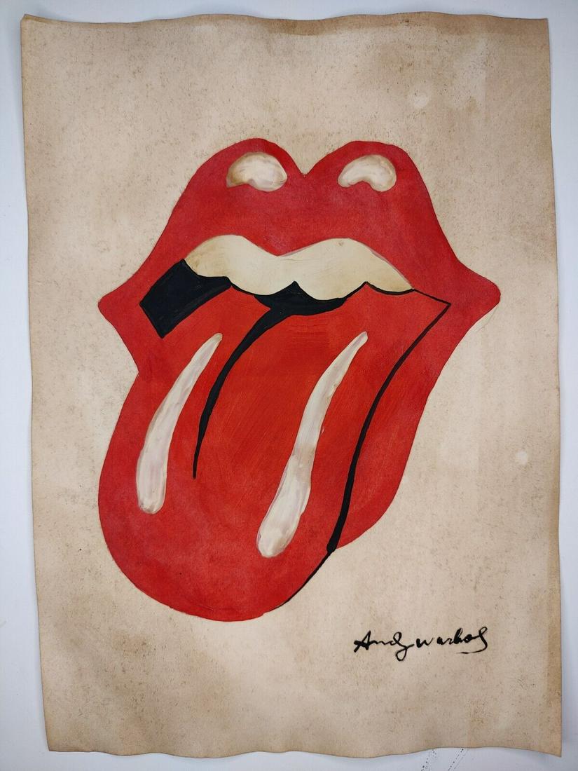 Signed Andy Warhol Mixed Media on Paper (1 of 2)