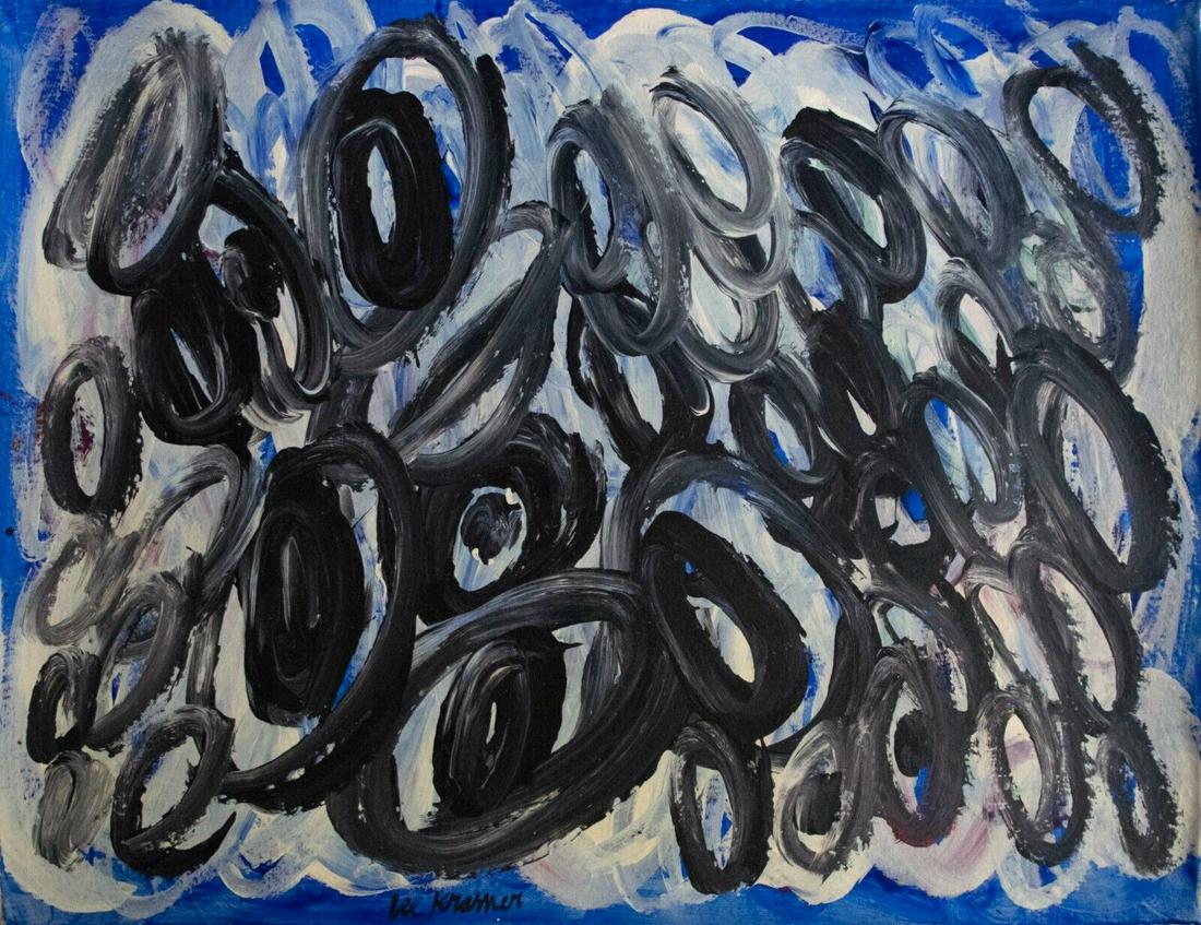 Vintage Abstract Painting Signed Lee Krasner, Modern Old 20th Century Art (1 of 4)