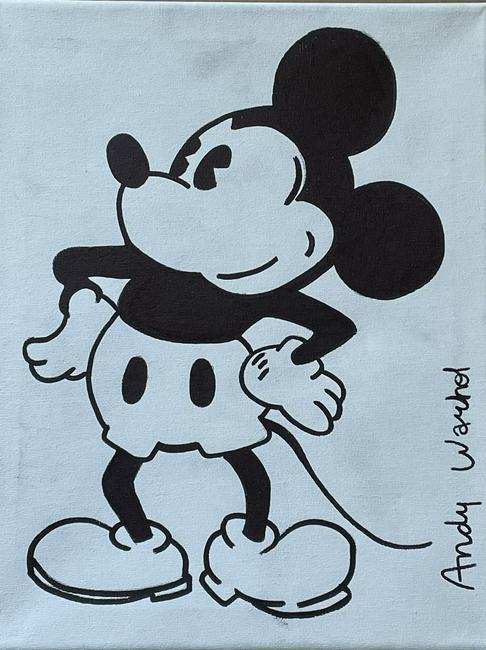 Andy Warhol, Mickey Mouse Abstract Painting on Canvas (1 of 4)