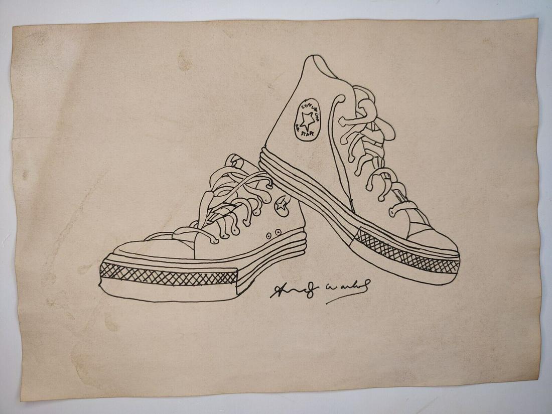 Signed Andy Warhol Mixed Media on Paper: Signed Andy Warhol Mixed Media on Paper, Stamp on verso inscribed Authorized by the Andy Warhol Foundation. Size Approx Size: Dimensions 21x30cm.