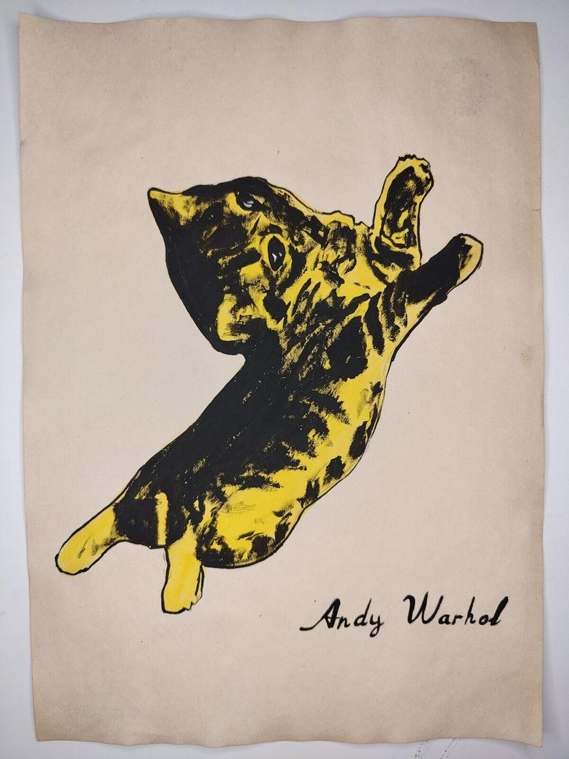 Signed Andy Warhol Mixed Media on Paper: Signed Andy Warhol Mixed Media on Paper, Stamp on verso inscribed Authorized by the Andy Warhol Foundation. Size Approx Size: Dimensions 21x30cm.