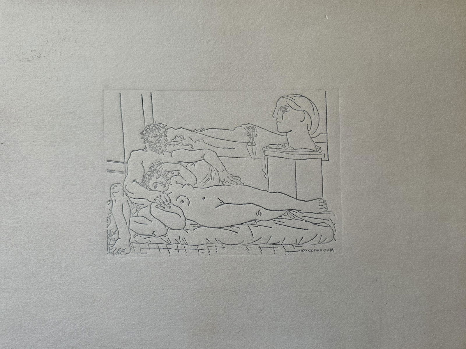 OLD PICASSO COPPER PLATE ETCHING (LARGE) (1 of 2)