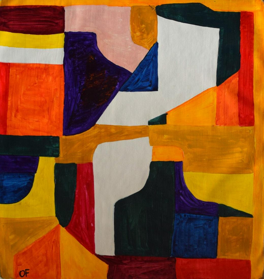Abstract Canvas - Signed OF (Otto Freundlich): Abstract Canvas - Signed OF (Otto Freundlich) SIZE: approximately 51 by 40.5 centimeters. NÐ¾ Reserve Price, no supporting papers, sold in the manner of the Artist.