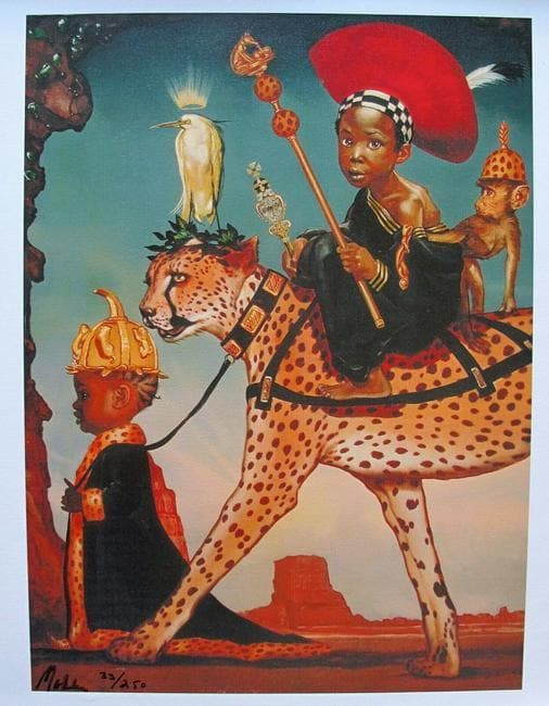 Limited edition original Print on canvas titled â€œYoung African Royalty" by Ralph Wolfe Cowan. (1 of 1)