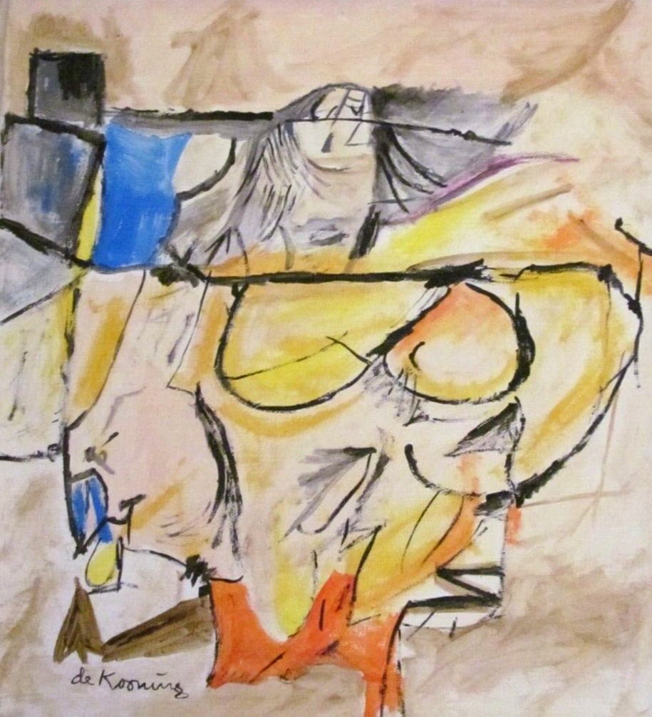 Abstract Canvas,  Signed Willem de Kooning (1 of 4)