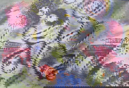 Marc Chagall lithograph: Marc Chagall lithograph. This lithograph is a facsimile signed, pencil numbered from a limited edition of 500. Measures 37.5" x 23". Printed on high-quality archival paper.