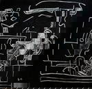 Abstract Acrylic Canvas -Signed L-C (Le Corbusier), 20th Century Modern Art