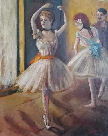 EDGAR DEGAS OIL PAINTING ON CANVAS: EDGAR DEGAS OIL PAINTING ON CANVAS (Style of) Approx. Size: 50 cm x 40 cm19.6-inch x