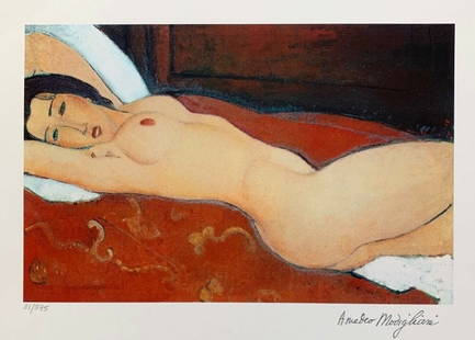 Amedeo Modigliani Print: Amedeo Modigliani Print, this piece is a facsimile signed without a pencil signature. Pencil numbered from an edition of 375. Made on thick quality archival paper. The paper measures 11" x 15". The