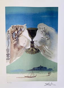 Salvador Dali -Print: Salvador Dali - Signed & Numbered Print. This piece is a facsimile signed on the lower right. Pencil numbered from an edition of 375. The paper measures 17" x 13". The image measures 14" x 9.5". Made