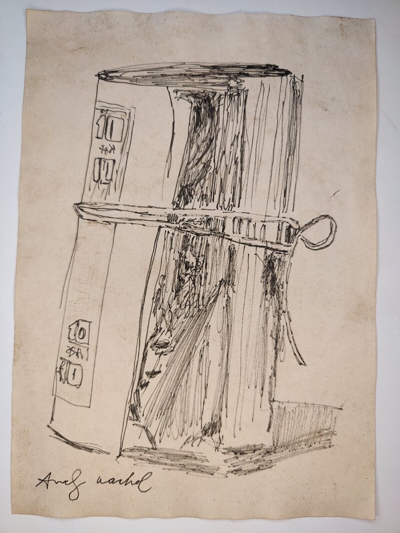 Andy Warhol Mixed Media on Paper: Signed Andy Warhol Mixed Media on Paper, Stamp on verso inscribed Authorized by the Andy Warhol Foundation. Size Approx Size: Dimensions 21x30cm.
