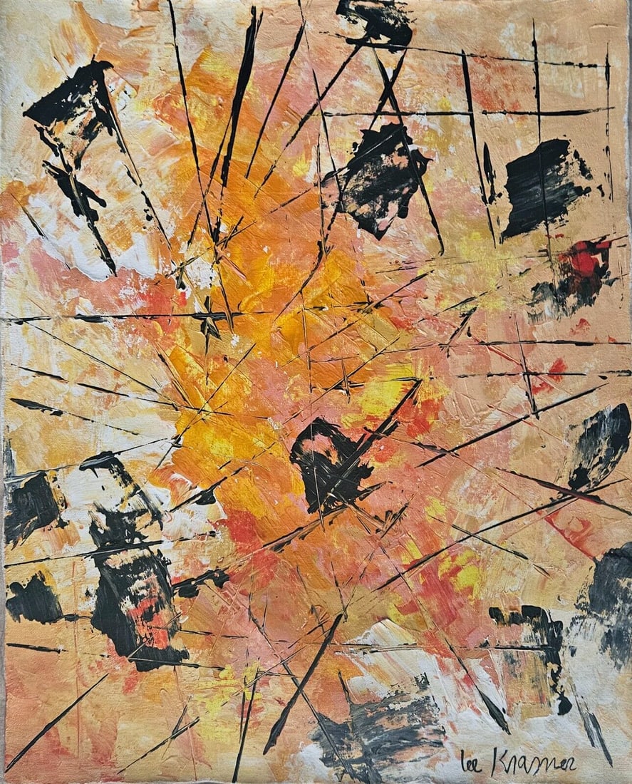 Abstract Canvas- Signed Lee Krasner 20th Century Modern Art (1 of 3)