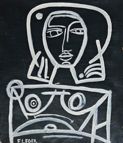 Abstract Canvas, Signed F. Leger