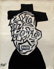 Abstract Acrylic Canvas Signed Saura, 20th Century Modern Art