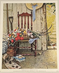 Spring Flowers by Norman Rockwell Print