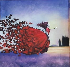 Abstract Oil Painting on Canvas.