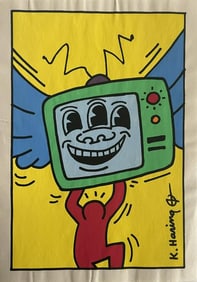 Keith Haring- Drawing and Watercolor Painting on paper