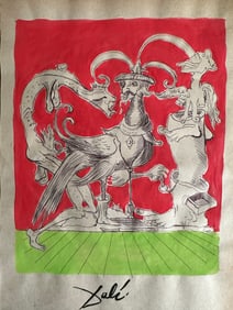 Salvador Dali Mixed Media on Paper