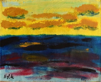 Abstract Acrylic Canvas Signed Nolde, 20th Century Modern Art