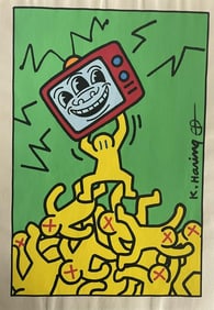 Keith Haring- Drawing and Watercolor Painting on paper