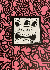 Keith Haring- Drawing and Watercolor Painting on paper