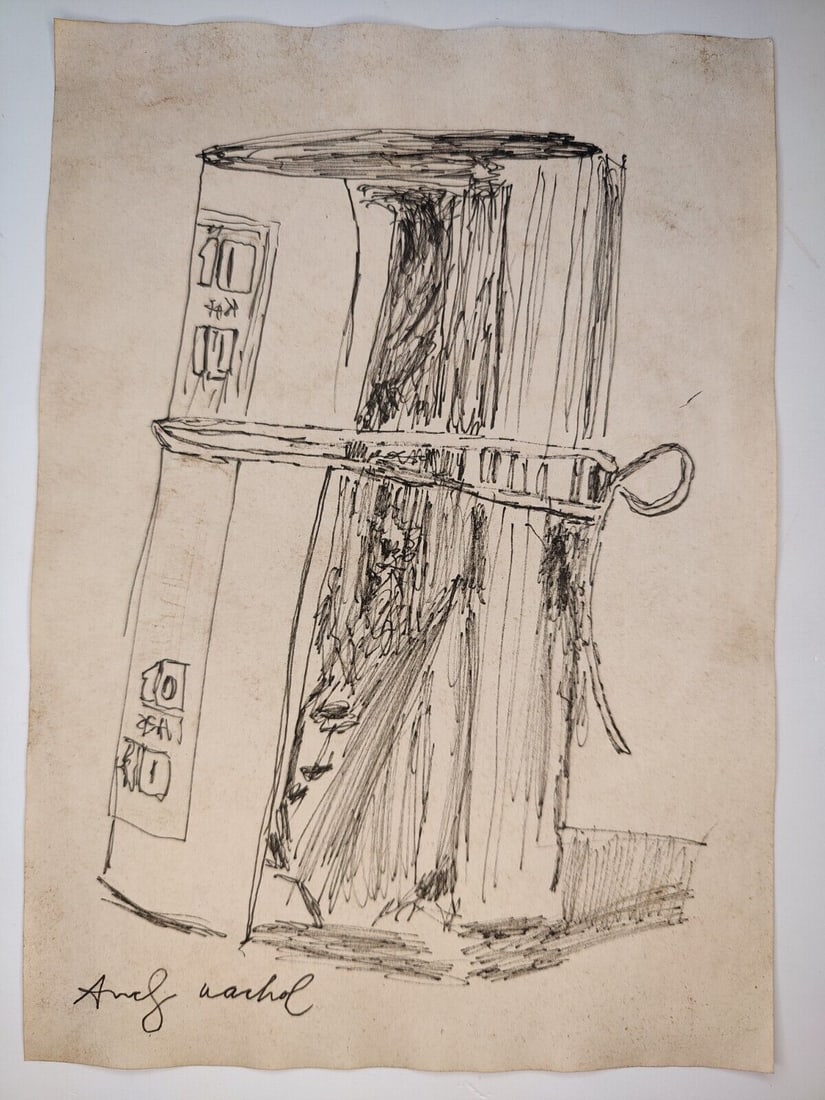 Andy Warhol Mixed Media on Paper: Signed Andy Warhol Mixed Media on Paper, Stamp on verso inscribed Authorized by the Andy Warhol Foundation. Size Approx Size: Dimensions 21x30cm.