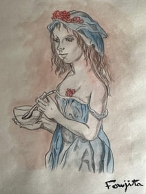 TSUGUHARU FOUJITA Mixed Media on Paper