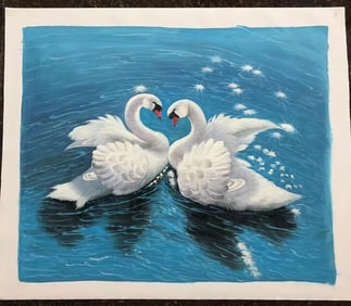 Modern Abstract Oil Painting on Canvas.