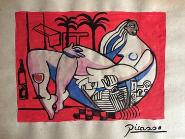 PABLO PICASSO Mixed Media on Paper