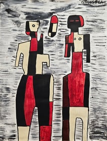 Abstract Canvas- Signed G Fonseca 20th Century Modern Art