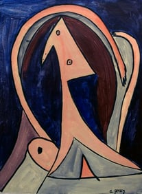 Vintage Abstract Painting on Canvas signed A. Gorky, 20th Century Modern Art