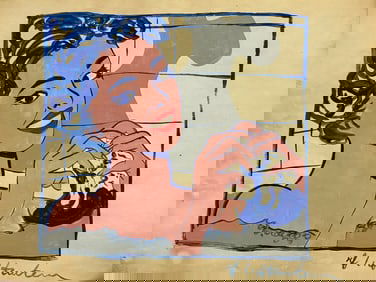 Mixed Media on Paper. Signed Roy Lichtenstein