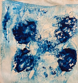 Abstract Acrylic Canvas Signed  On versa  Yves Klein, 20th Century Modern Art