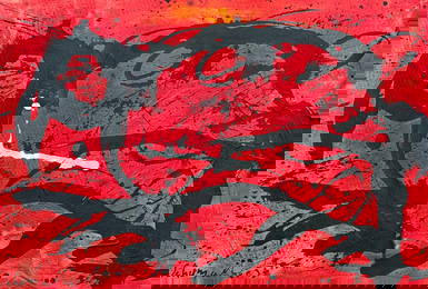 Abstract Acrylic Canvas Signed  Schumacher, 20th Century Modern Art