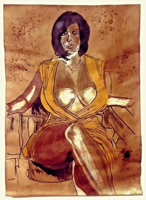 Original Ink Drawing on paper: Original Ink Drawing on paper signed. Approx. Size 11 X 8.5 inches.