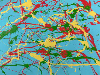 Jackson Pollock Abstract Painting on Paper: Jackson Pollock Abstract Painting on Paper -Approx Painting Size: 15x11 Inches. Jackson Pollack is famous for helping to create a whole new art movement called Abstract Expressionism. Abstract Express