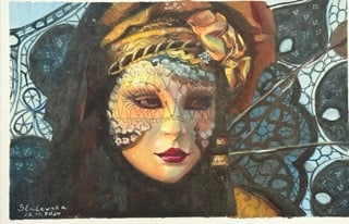 Original Painting Modern Masquerade