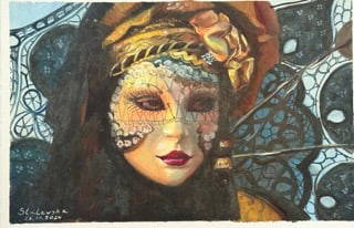 Original Painting Modern Masquerade